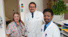Sharon Watson, LPN (left), Roberto O. Diaz Del Carpio, MD (center), and Wudeneh Mulugeta, MD, are working to improve safety when patients use aspirin to prevent cardiovascular disease. 