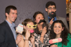 A photo booth replete with props provided a distraction and some much needed stress relief as students waited to learn their fates on Match Day.