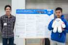 Joshua Kiswani, left, and Yuichiro Arima, from Westfield Academy and Central School, present their research project that found a “yeti” hair DNA sequence actually came from a Tibetan Blue Bear.