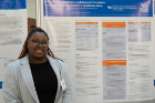 Second-year medical student Moriah Martindale, with her research poster about a qualitative study on race, gender, health care and research perceptions among orthopaedic patients. The poster won second place.