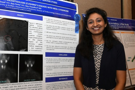 Itivrita Goyal in front of her poster at the 2017 Dept of Medicine Research Day. 
