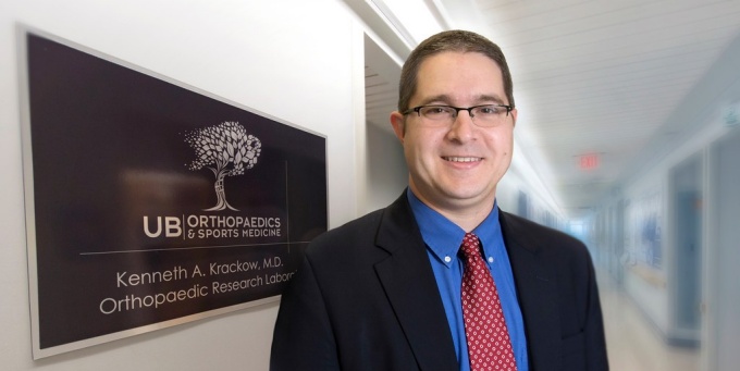 Mark Ehrensberger, PhD, at the Kenneth A. Krackow, MD, Orthopaedic Research Laboratory. 