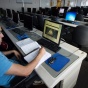 Student in a computer lab. 