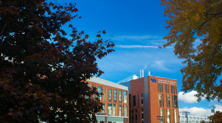exterior photo of Jacobs School of Medicine. 