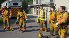 Residents undertake training during emergency medical services rotation.