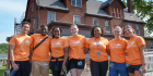 Students after a fun day volunteering with faculty coach Pamela Morris, MD, from the Department of Medicine (third from the left).