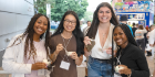 Students taking an ice cream break with dippin’ dots.