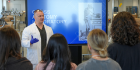 Stuart Inglis, PhD giving a tour of the anatomy lab.