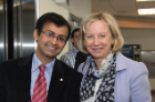 Anne B. Curtis, MD, with chief resident Bharath Rajagopalan, MD (left).