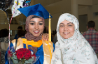 Nabiha Ahsan (left), a member of Phi Beta Kappa who earned her bachelor’s in biomedical sciences, shares a joyful moment with family.