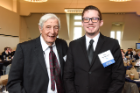 Eugene R. Mindell, MD (left), is pictured with Kyle Indiana Mentkowski, a master’s candidate in biomedical engineering. Mentkowski received a Eugene R. Mindell, MD, and Harold Brody, MD ’61, PhD, Clinical Translational Research Award.