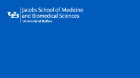Jacobs School of Medicine and Biomedical Sciences blue background without crest. 