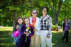 From left to right: Bryn and Kaeden Butler; their grandmother, Donna McNally; and mother, Melanie Butler, MD '96, attended the ceremony in honor of Melanie Butler's father, Richard McNally. Richard McNally had learned about UB's Anatomical Gift program when Butler was a student at UB. Photo: Douglas Levere