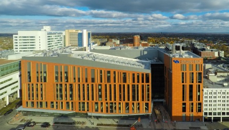 Aerial view of the Buffalo Niagara Medical Campus. 