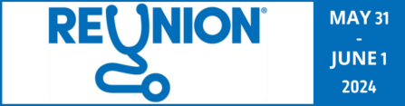 Reunion logo with dates. 