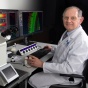 Wade Sigurdson at confocal microscope. 