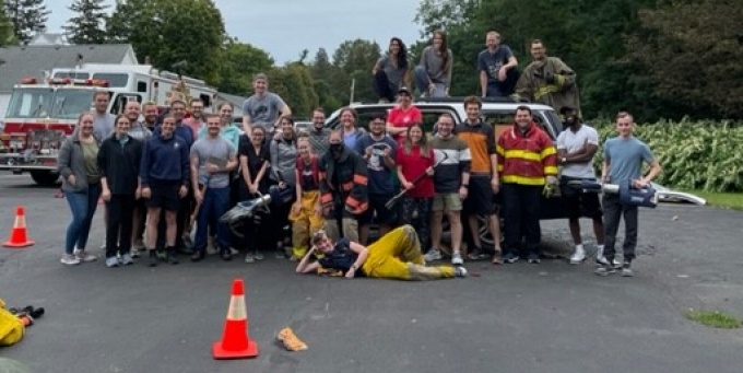 Group shot of emergency medicine residents in EMS Scholarly Track.