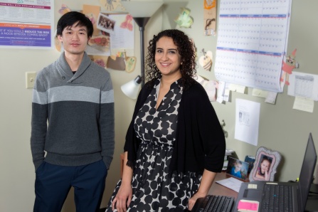 Alumnus pictured with faculty member. 