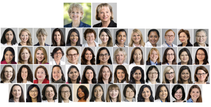A grid of photos shows women in the Department of Medicine. 