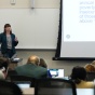 Dr. Walker speaks before an audience. 