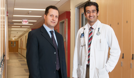 Alumnus Kush Modi, MBBS, and faculty member Philippe E. Jaoude, MD.