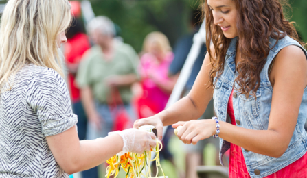 Preparing healthy food options at the UB on the Green Care Fair 2013. 