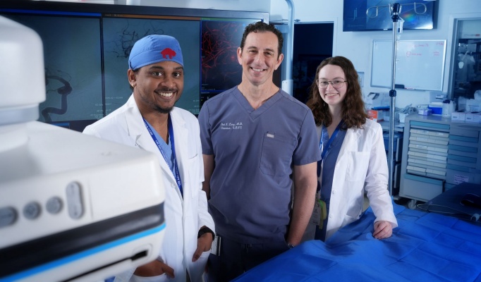 Dr. Levy with two residents. 