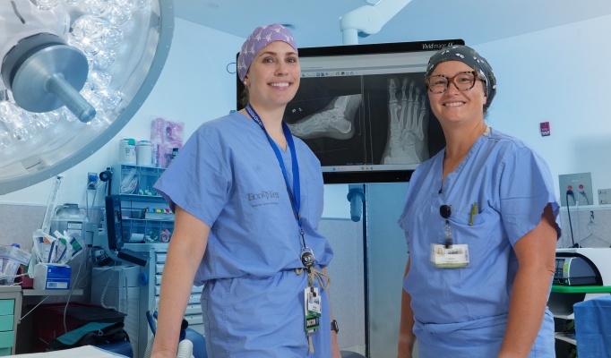 Sue Daoust, MD and resident Rachel Loecher. 