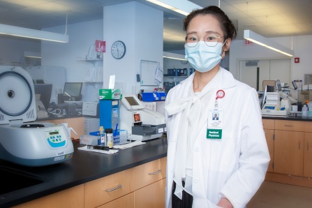 Yujie Zhang in a lab. 