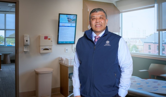 Dr. Joyner in a clinical setting. 