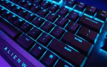 Keyboard with glowing back-lit keys. 
