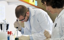 Professor and research assistant working in Psychiatry Cell Biology Laboratory. 