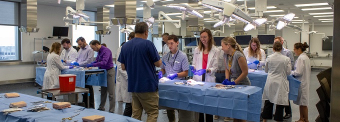 Suture lab at JSMBS Surgical Skills Lab. 