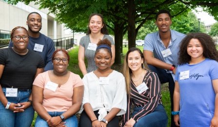 Students in the CLIMB UP program gathered outside.