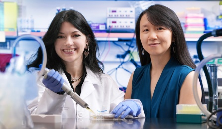 Student in research lab.