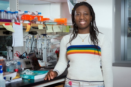 Student in research lab.