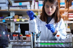 Student in a lab.