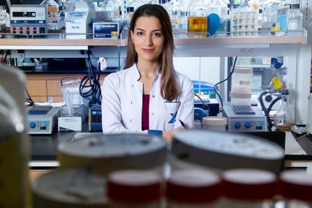 Student in a micro lab.
