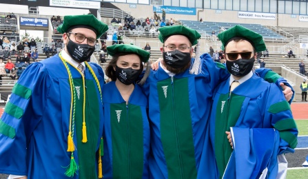 Students at graduation. 