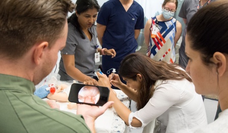 students in Behling Simulation Center. 