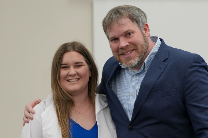 Student Hope Nyarady with her mentor, Dr. Thomas Covey. 