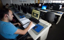 Student in a computer lab. 