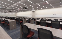 Students in class auditorium. 
