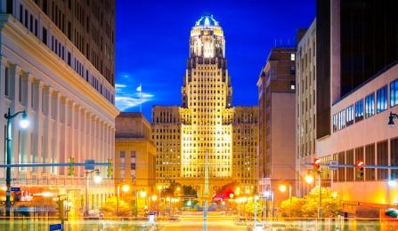 downtown Buffalo at City Hall. 