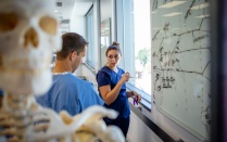 Students working in Gross Anatomy lab. 