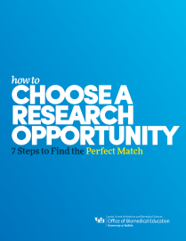 How to Choose a Research Opportunity workbook cover. 