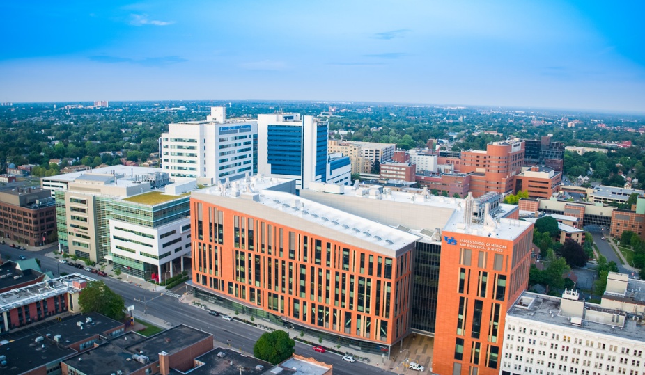 Downtown buffalo campus aerial. 