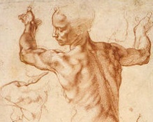 DaVinci drawing of a man. 