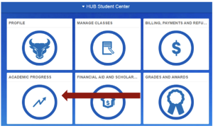 screenshot of HUB Student Center. 