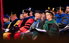 faculty at commencement. 